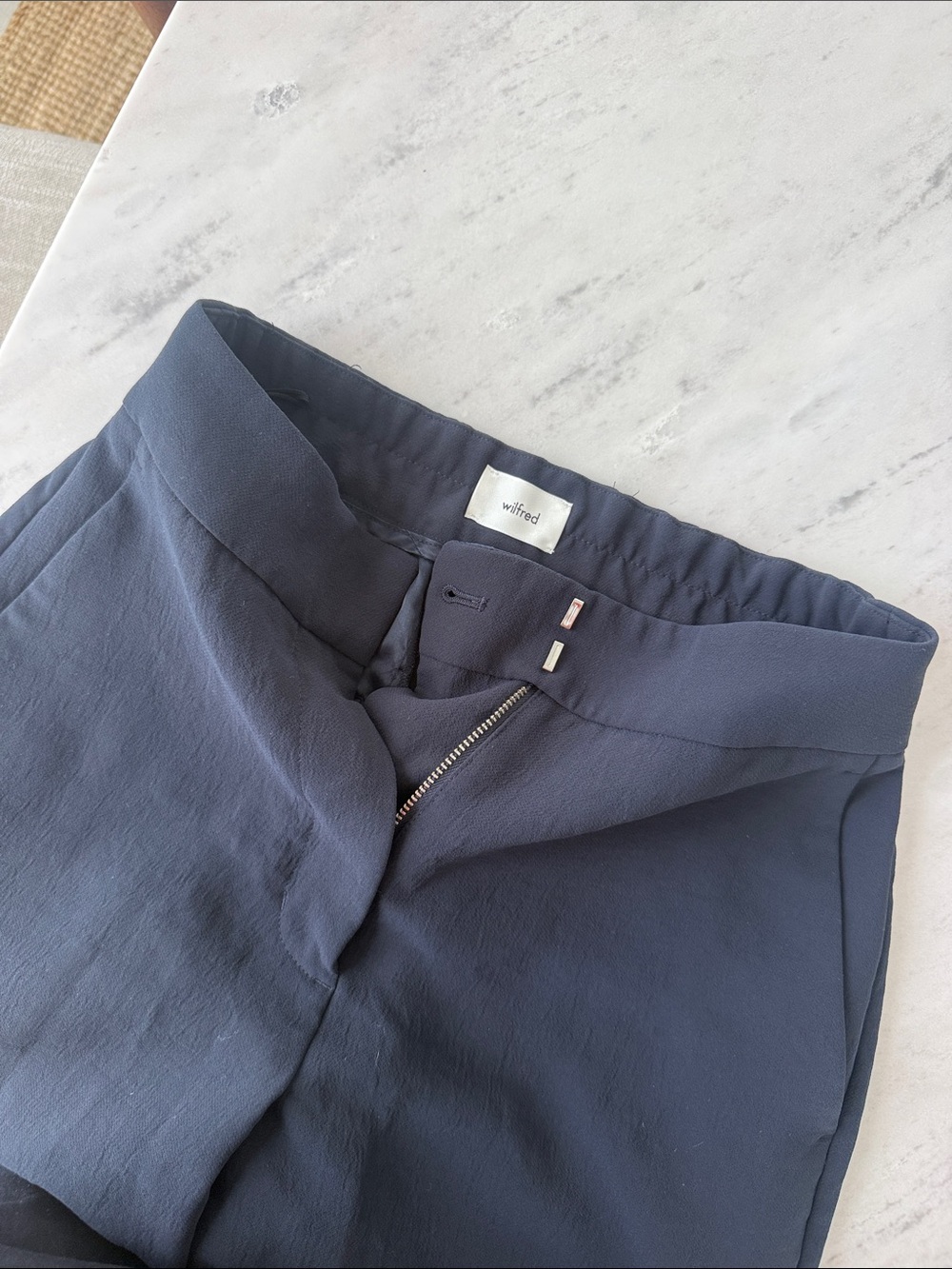Wilfred Limitless Navy High-Waist Tailored Pants